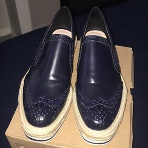 Zara navy blue loafers